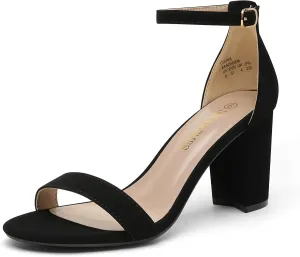 DREAM PAIRS Women's Chunk Low Heel Pump Sandals