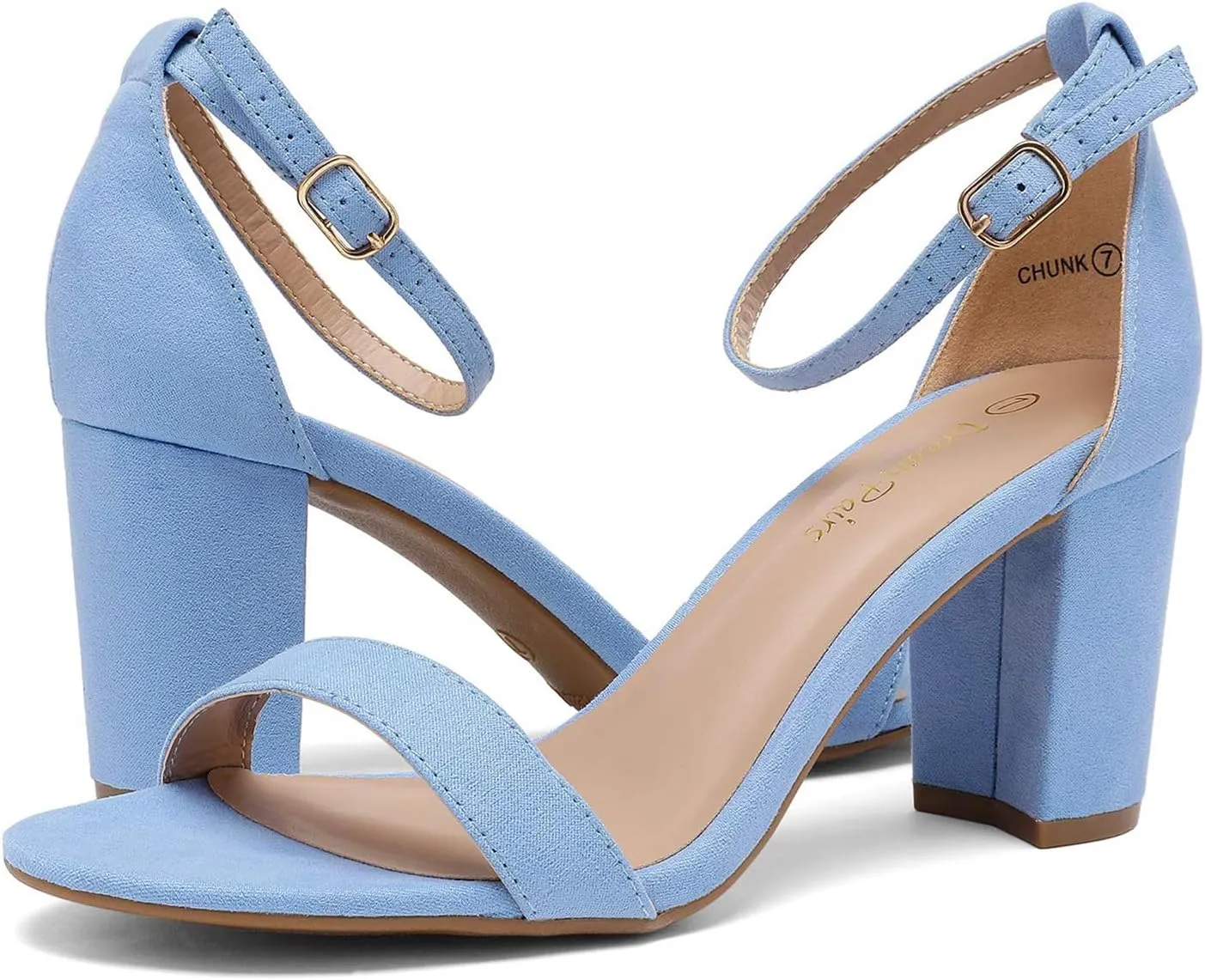 DREAM PAIRS Women's Chunk Low Heel Pump Sandals