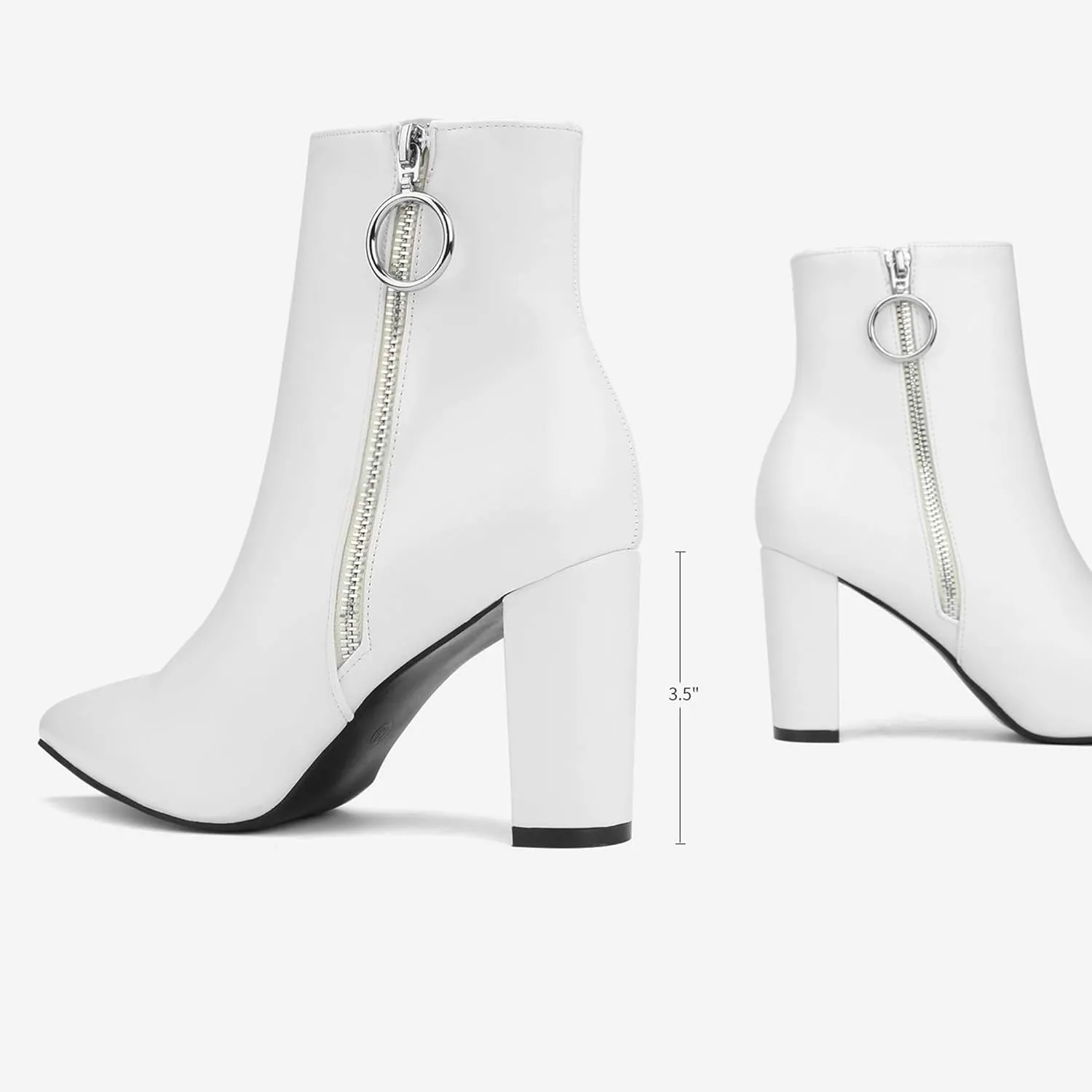 DREAM PAIRS Women's Chunky Heel Ankle Booties Pointed Toe Short Boots