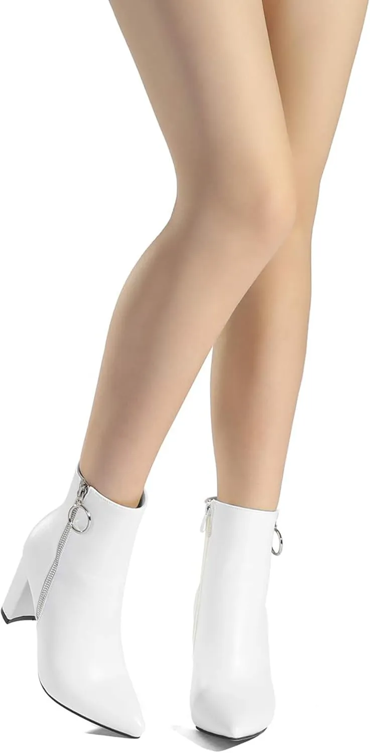 DREAM PAIRS Women's Chunky Heel Ankle Booties Pointed Toe Short Boots