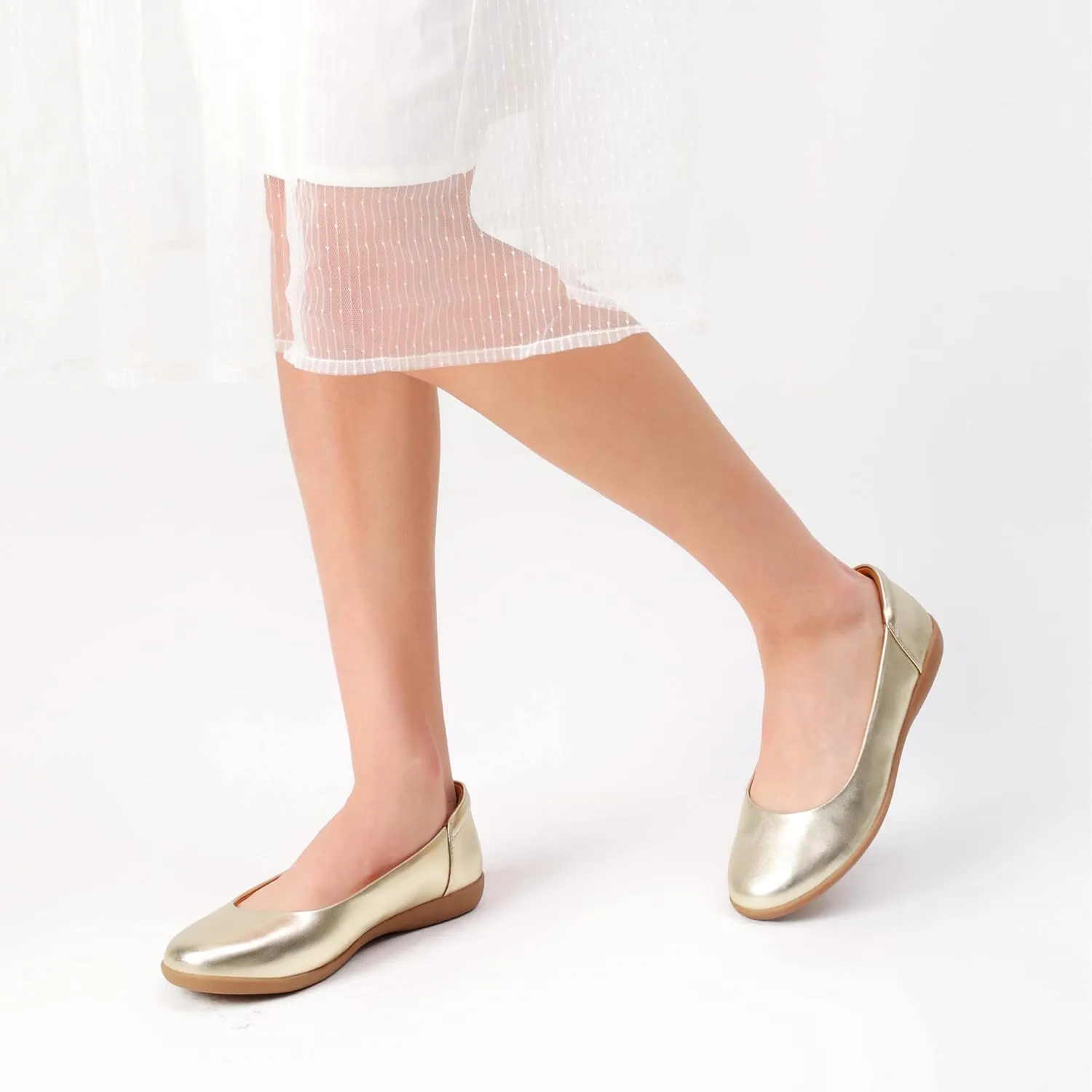 DREAM PAIRS Women’s Comfortable Ballet Dressy Work Flats, Round Toe Slip on Office Shoes