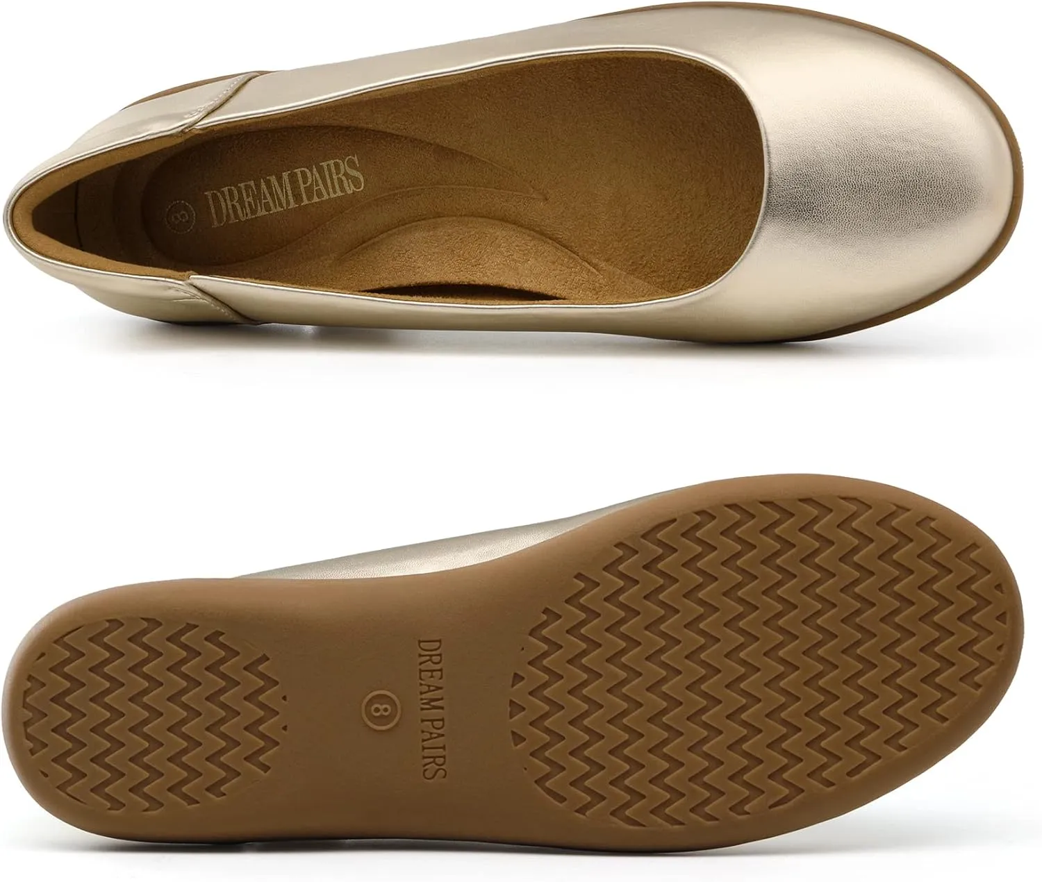 DREAM PAIRS Women’s Comfortable Ballet Dressy Work Flats, Round Toe Slip on Office Shoes