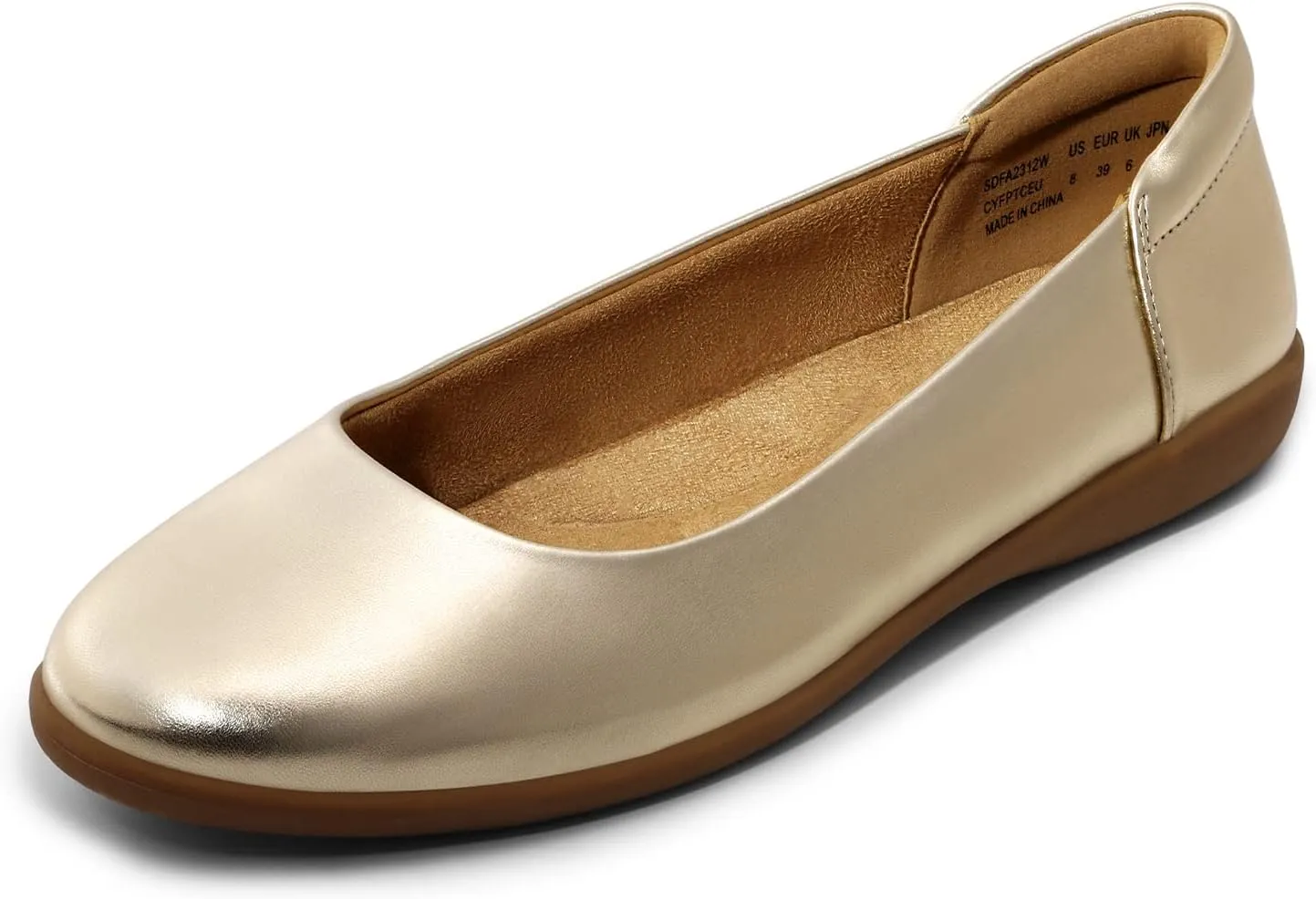 DREAM PAIRS Women’s Comfortable Ballet Dressy Work Flats, Round Toe Slip on Office Shoes