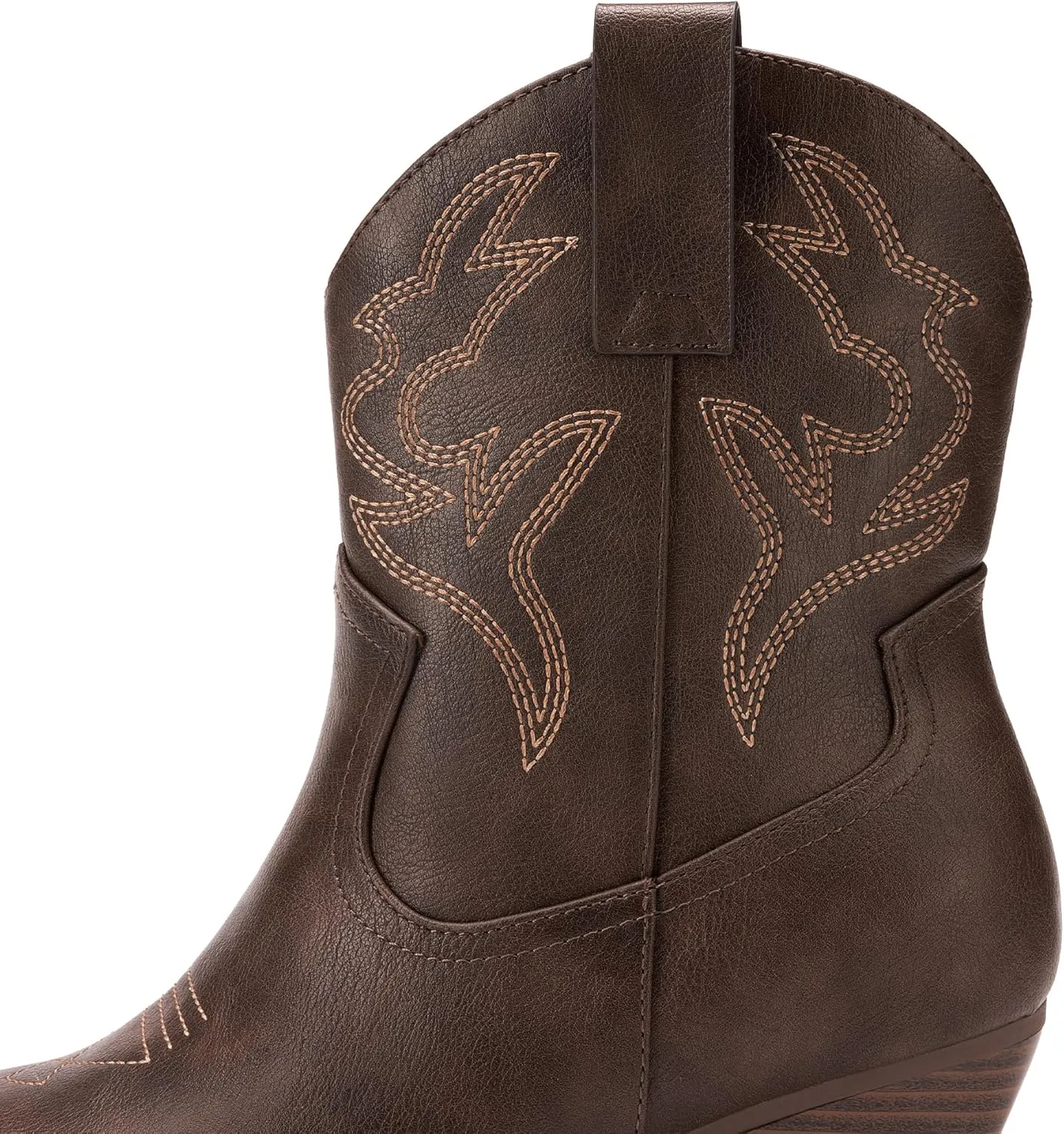 DREAM PAIRS Women's Cowboy Cowgirl Boots Embroidered Stitched Short Western Boots Low Chunky Heel Pointed Toe Ankle Booties