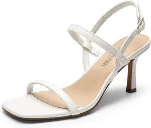 DREAM PAIRS Womens Slingback Heels Square Open Toe Strappy Sandals Ankle Strap High Heeled Dressy Shoes
