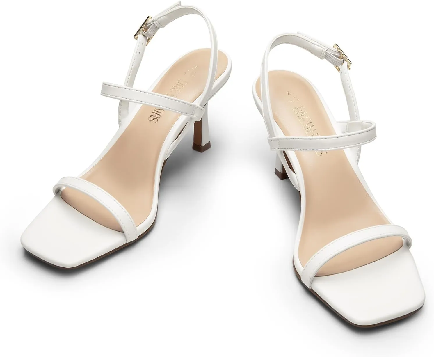 DREAM PAIRS Womens Slingback Heels Square Open Toe Strappy Sandals Ankle Strap High Heeled Dressy Shoes