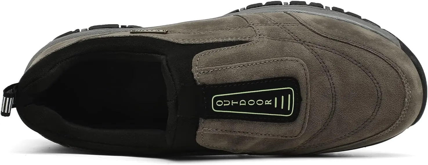 EFTCAL Men's Suede Slip On Waterproof Anti-Slip Lightweight Orthopedic Loafers,Casual Fashion Breathable Low-top Safety Sneakers Comfortable Walking Boat Shoe