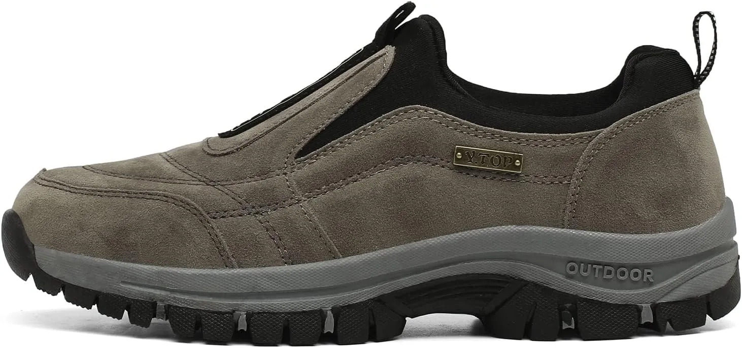 EFTCAL Men's Suede Slip On Waterproof Anti-Slip Lightweight Orthopedic Loafers,Casual Fashion Breathable Low-top Safety Sneakers Comfortable Walking Boat Shoe