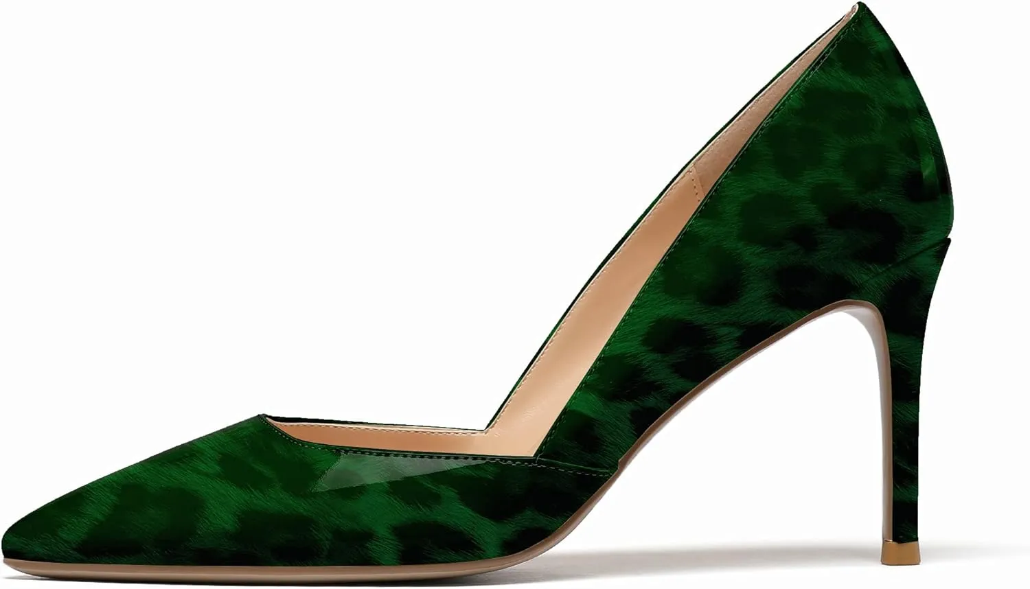 Eldof Women's Pointed Toe Cut Out D'Orsay Slip On High Heel Pumps Comfortable Stilettos 3.4 Inch Heeled Shoes for Dress Party Wedding