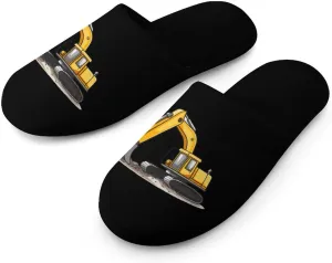 Excavator Comfortable Slippers for Women Warm Cozy House Slipper Slip on Fuzzy Shoes