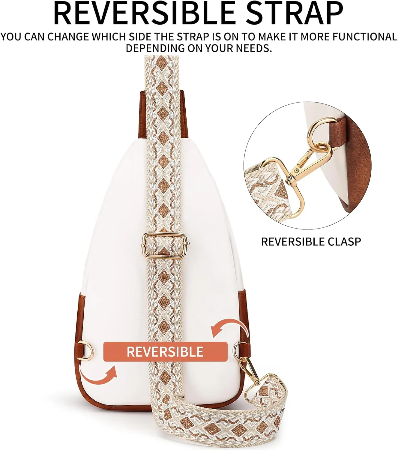 FALAN MULE Crossbody Bags for Women Leather Sling Chest Bag Trendy Fanny Packs for Women