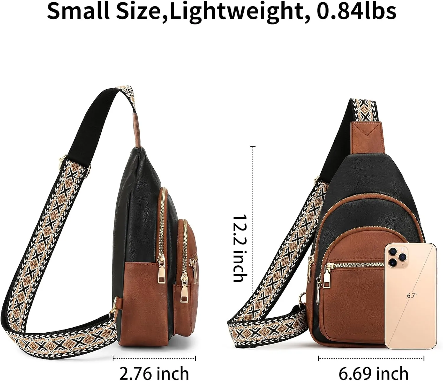 FALAN MULE Crossbody Bags for Women Leather Sling Chest Bag Trendy Fanny Packs for Women
