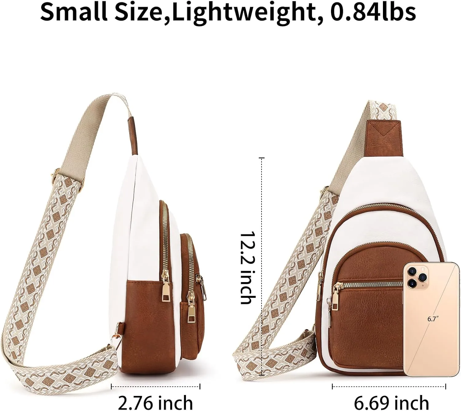 FALAN MULE Crossbody Bags for Women Leather Sling Chest Bag Trendy Fanny Packs for Women