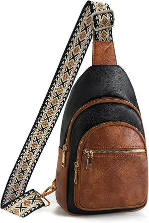 FALAN MULE Crossbody Bags for Women Leather Sling Chest Bag Trendy Fanny Packs for Women