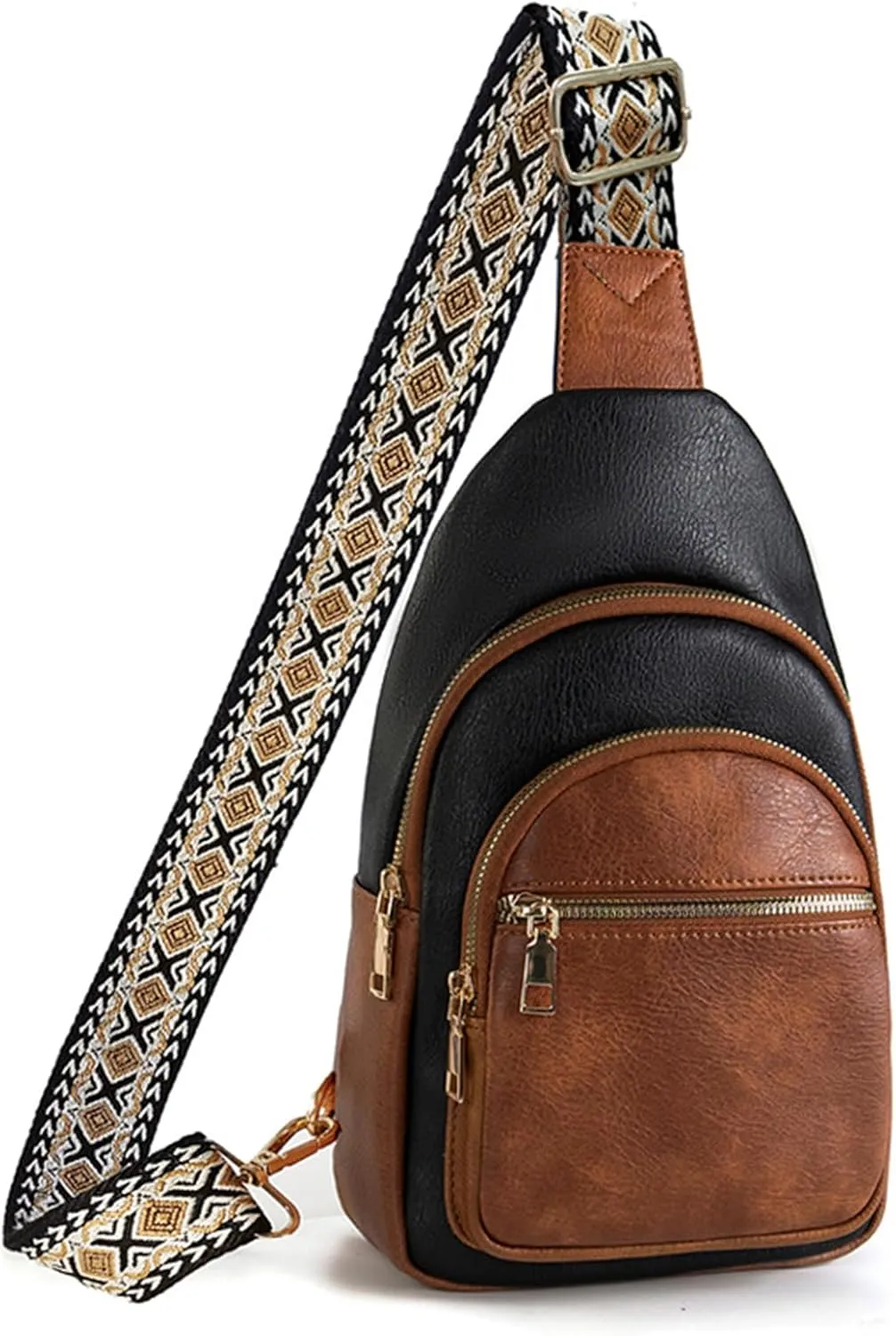 FALAN MULE Crossbody Bags for Women Leather Sling Chest Bag Trendy Fanny Packs for Women