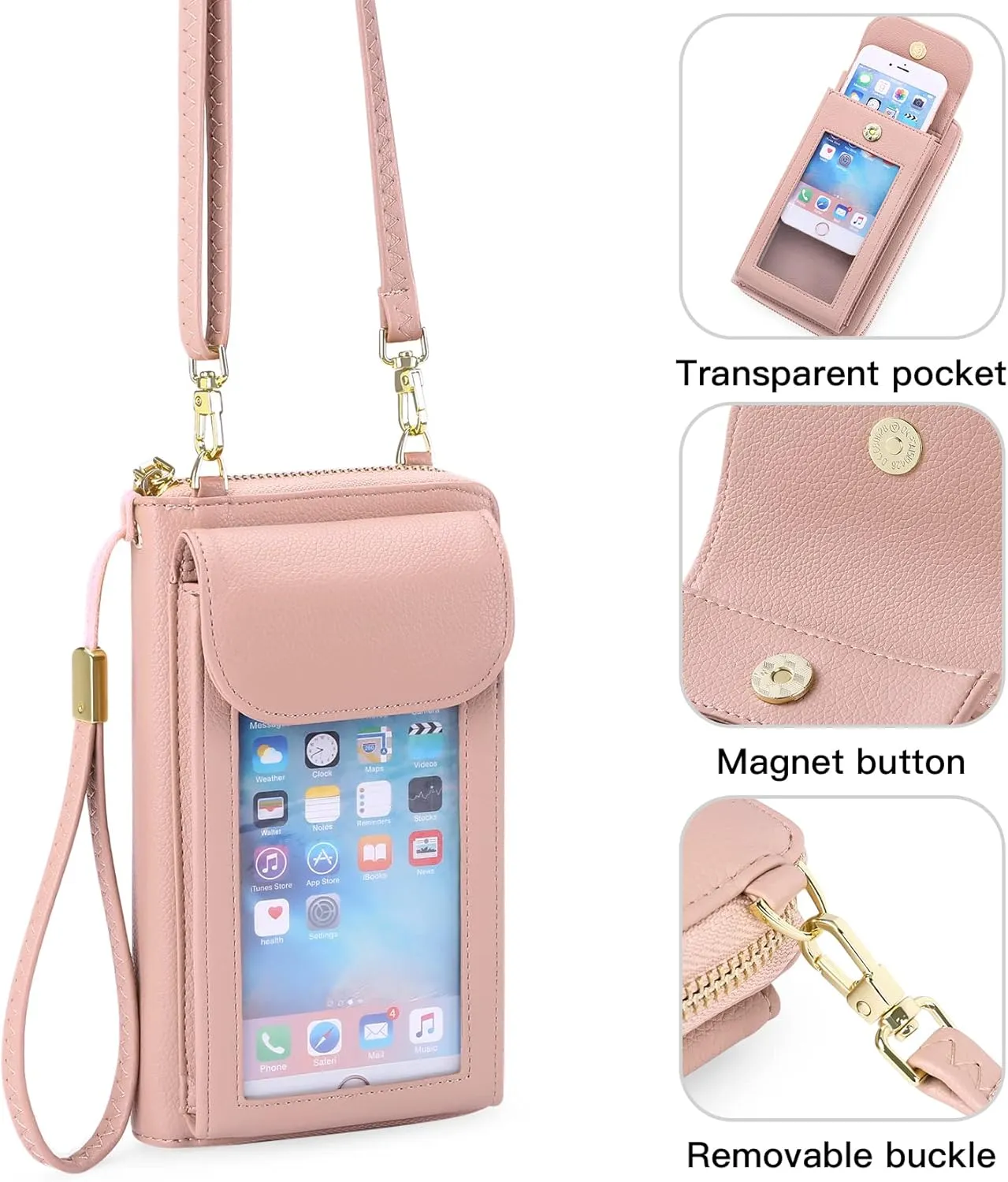 FALAN MULE Small Cell Phone Crossbody Bag Purse for Women, PU Leather Wallet Purse…