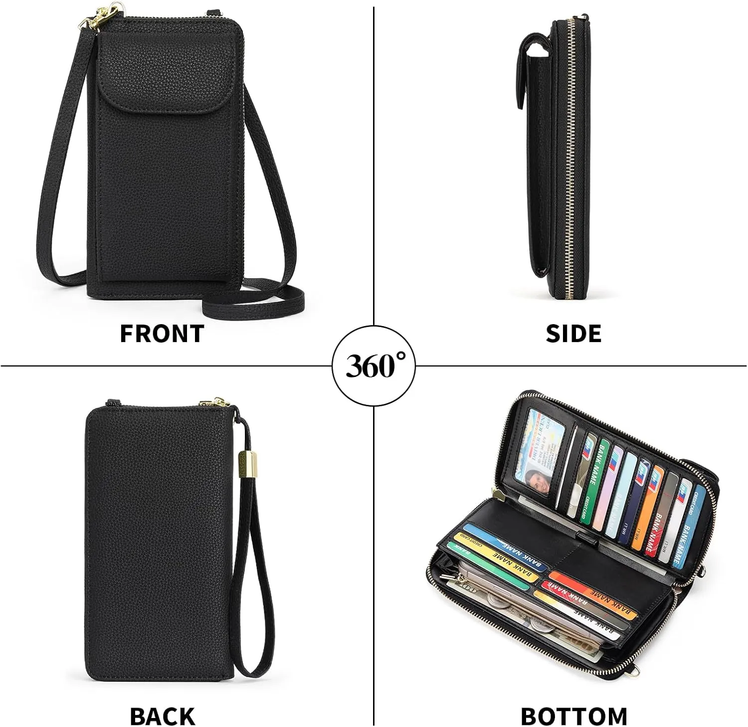 FALAN MULE Small Cell Phone Crossbody Bag Purse for Women, PU Leather Wallet Purse…