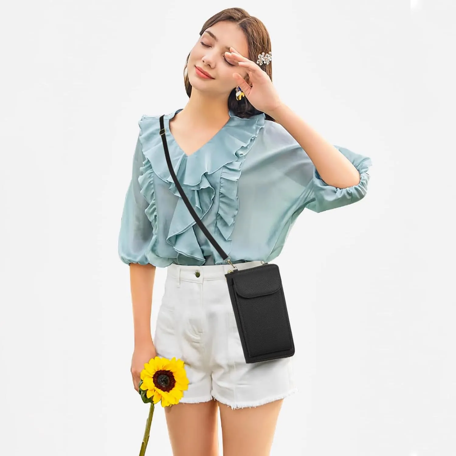 FALAN MULE Small Cell Phone Crossbody Bag Purse for Women, PU Leather Wallet Purse…