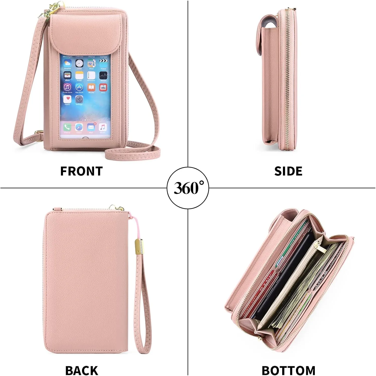 FALAN MULE Small Cell Phone Crossbody Bag Purse for Women, PU Leather Wallet Purse…