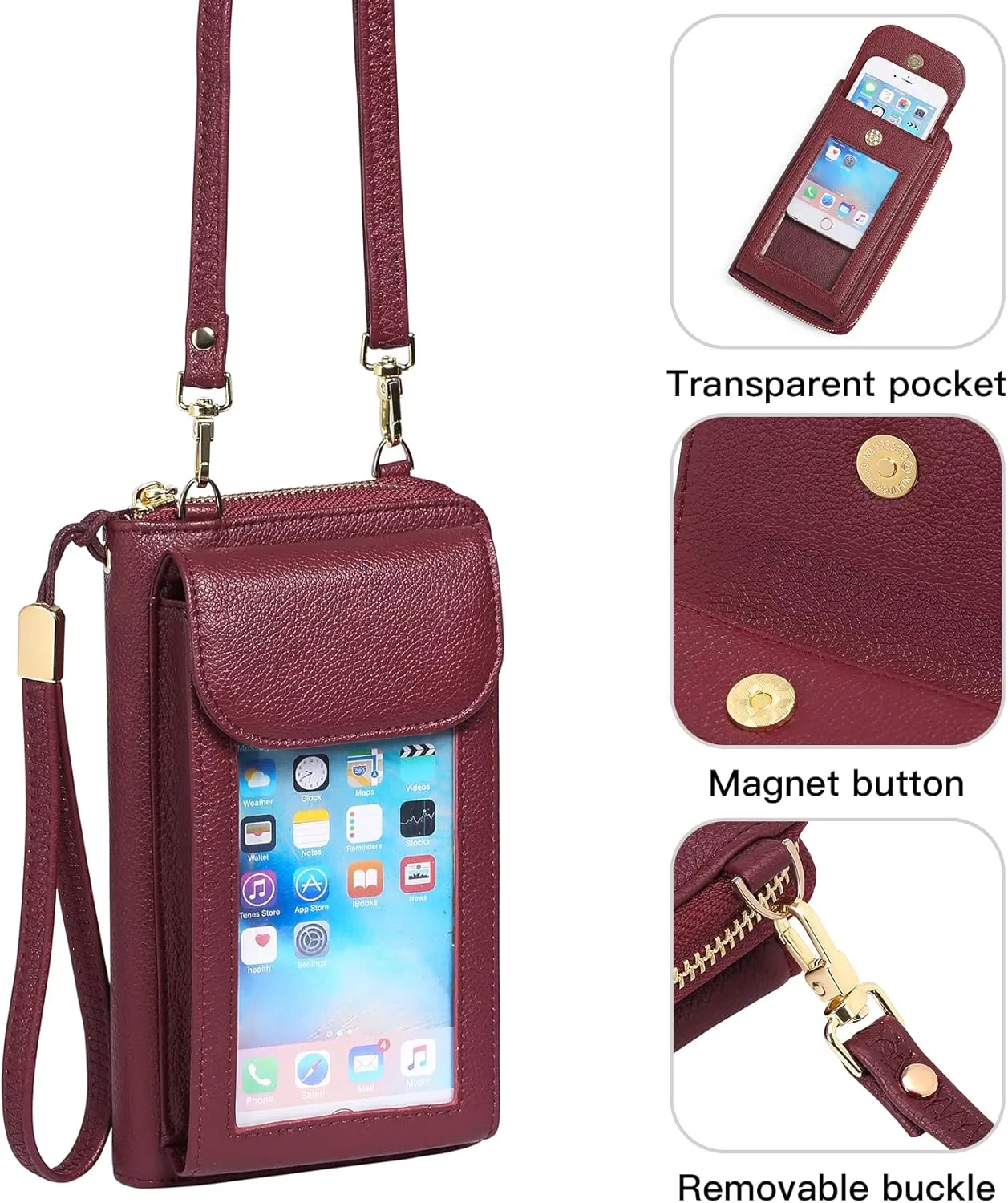 FALAN MULE Small Cell Phone Crossbody Bag Purse for Women, PU Leather Wallet Purse…