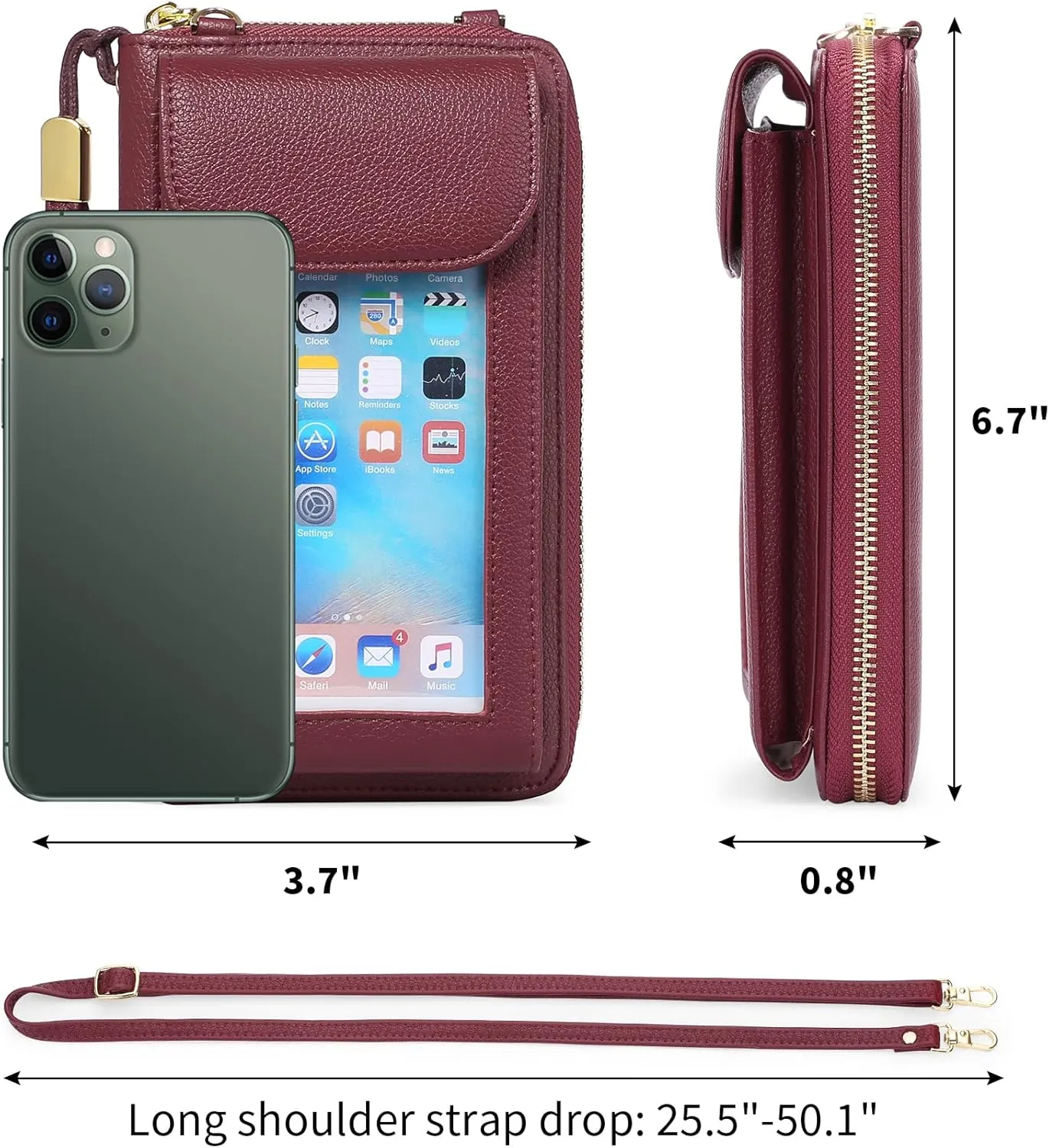 FALAN MULE Small Cell Phone Crossbody Bag Purse for Women, PU Leather Wallet Purse…