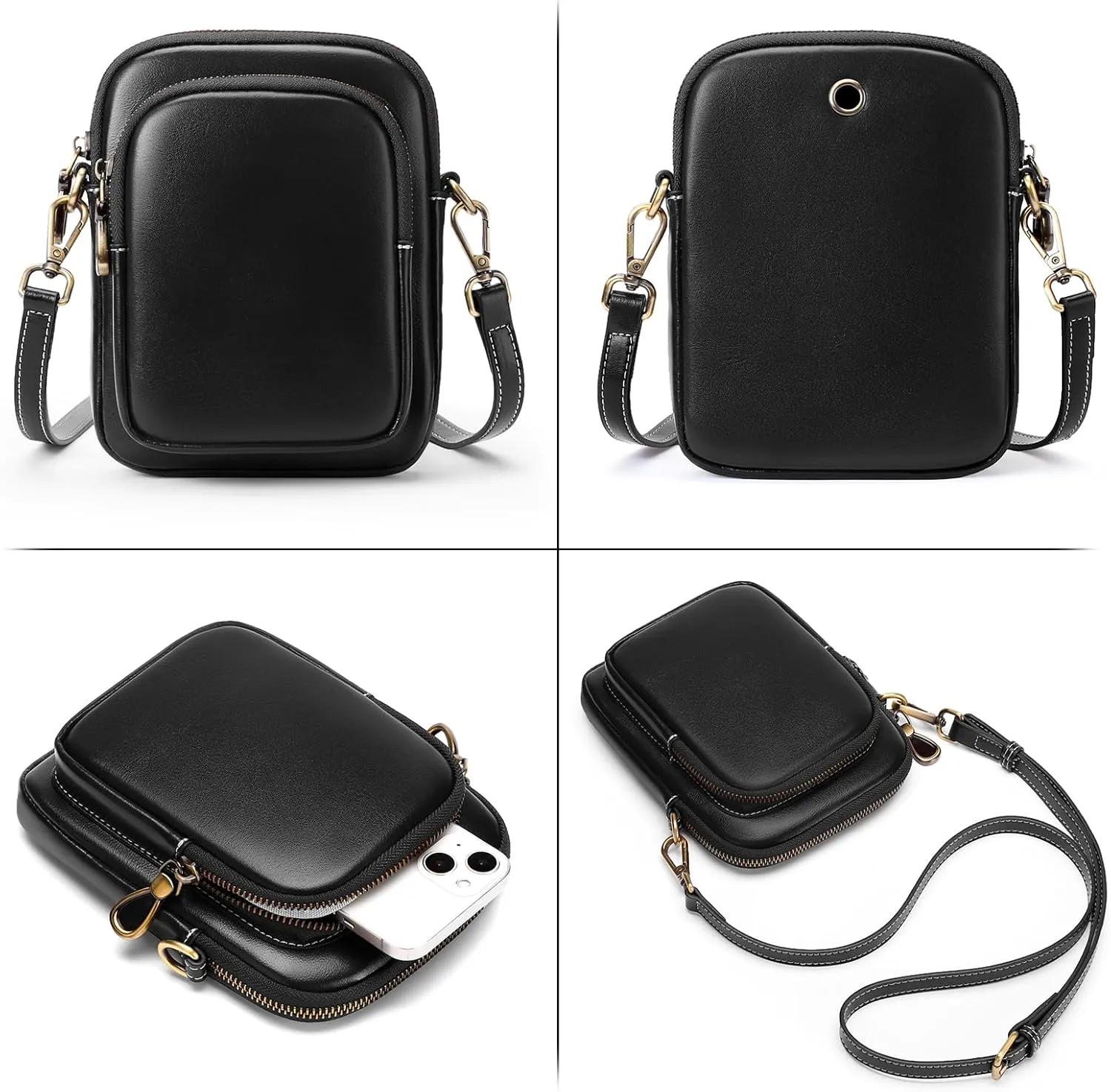 FALAN MULE Small Crossbody Bags for Women,Leather Trendy Cell Phone Bag Wallet Purses with Adjustable Strap
