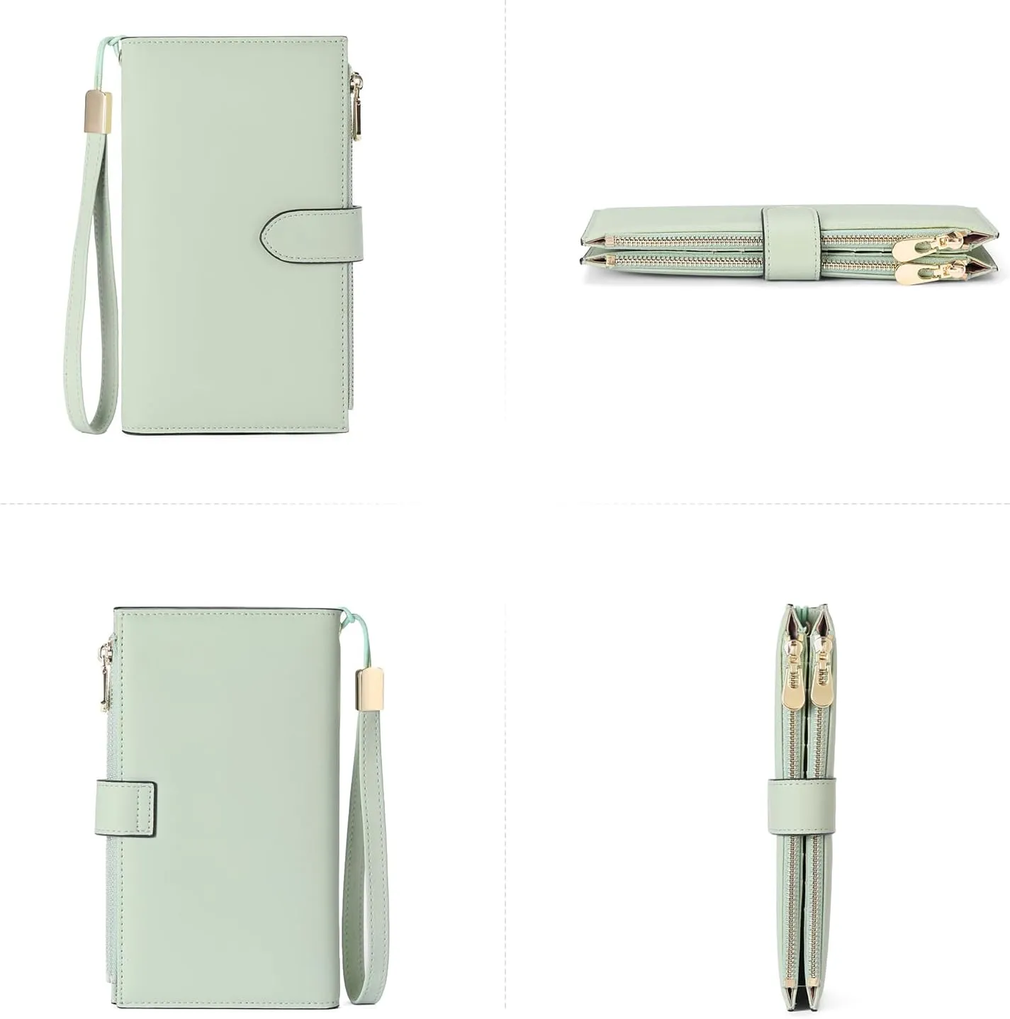 FALAN MULE Wallet Women Multi Card Slim Leather RFID Blocking Credit Card Holder Wallet Purse with Zipper Pocket