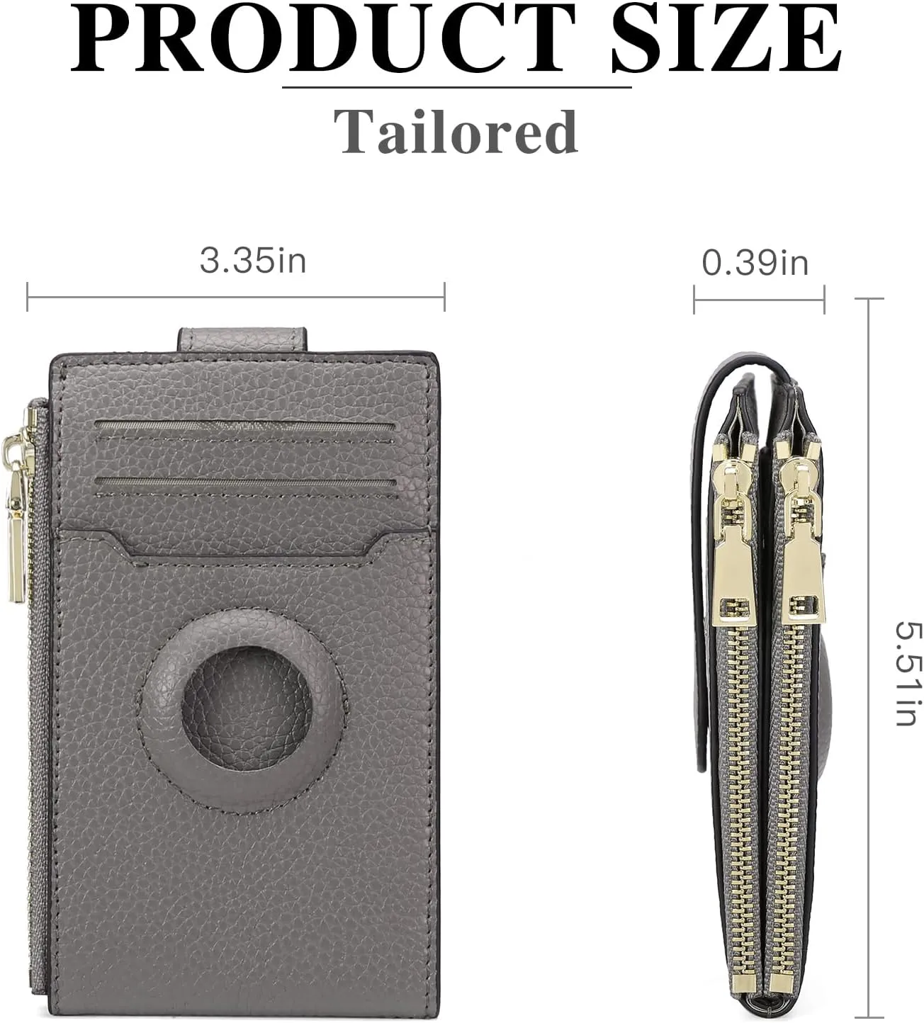 FALAN MULE Womens AirTag Wallet Genuine Leahter Bifold Credit Card Holder with Built-in Integrated Case for AirTag