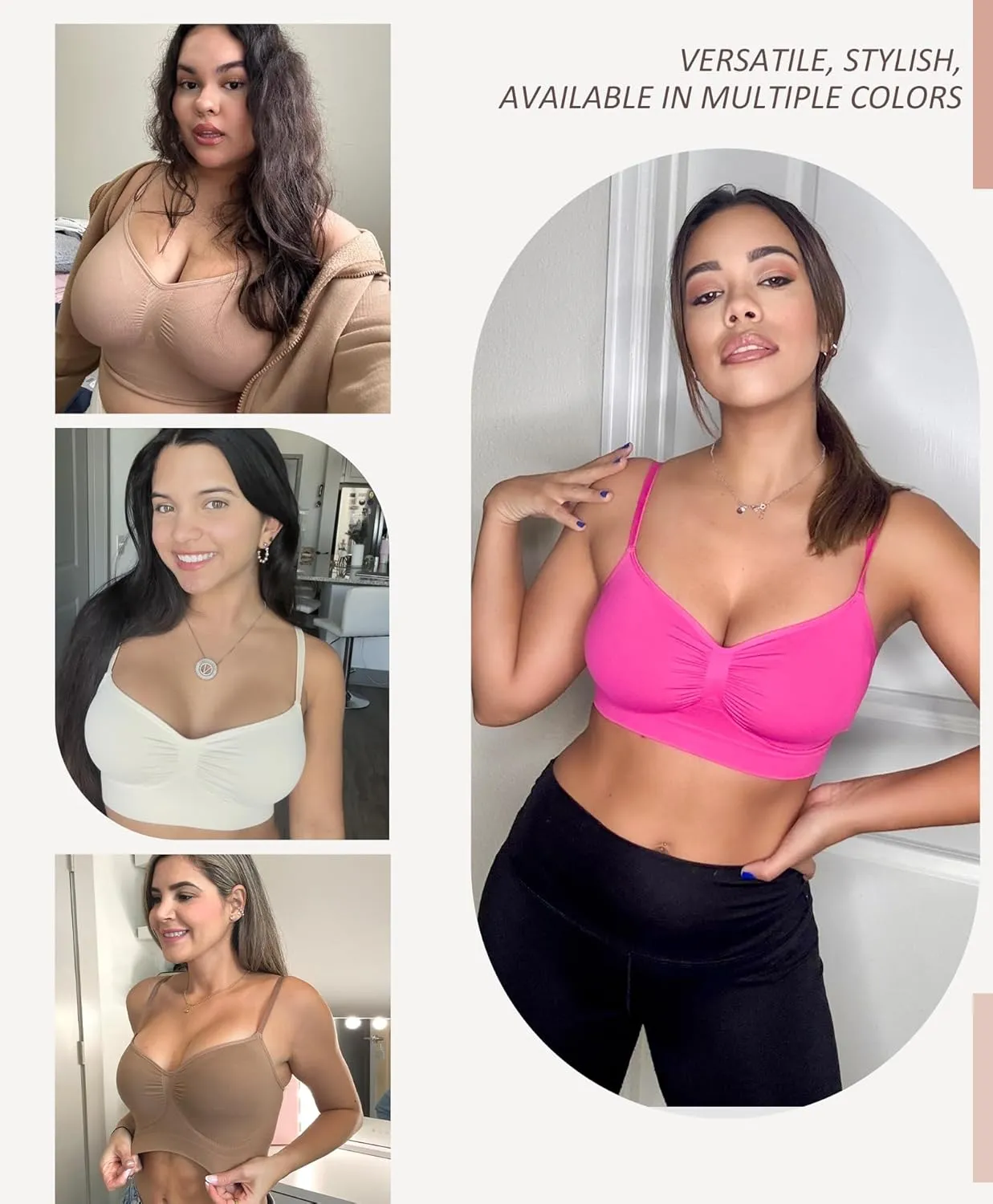 FeelinGirl Bralettes for Women with Support Comfortable Bras No Underwire Seamless Everyday Bras