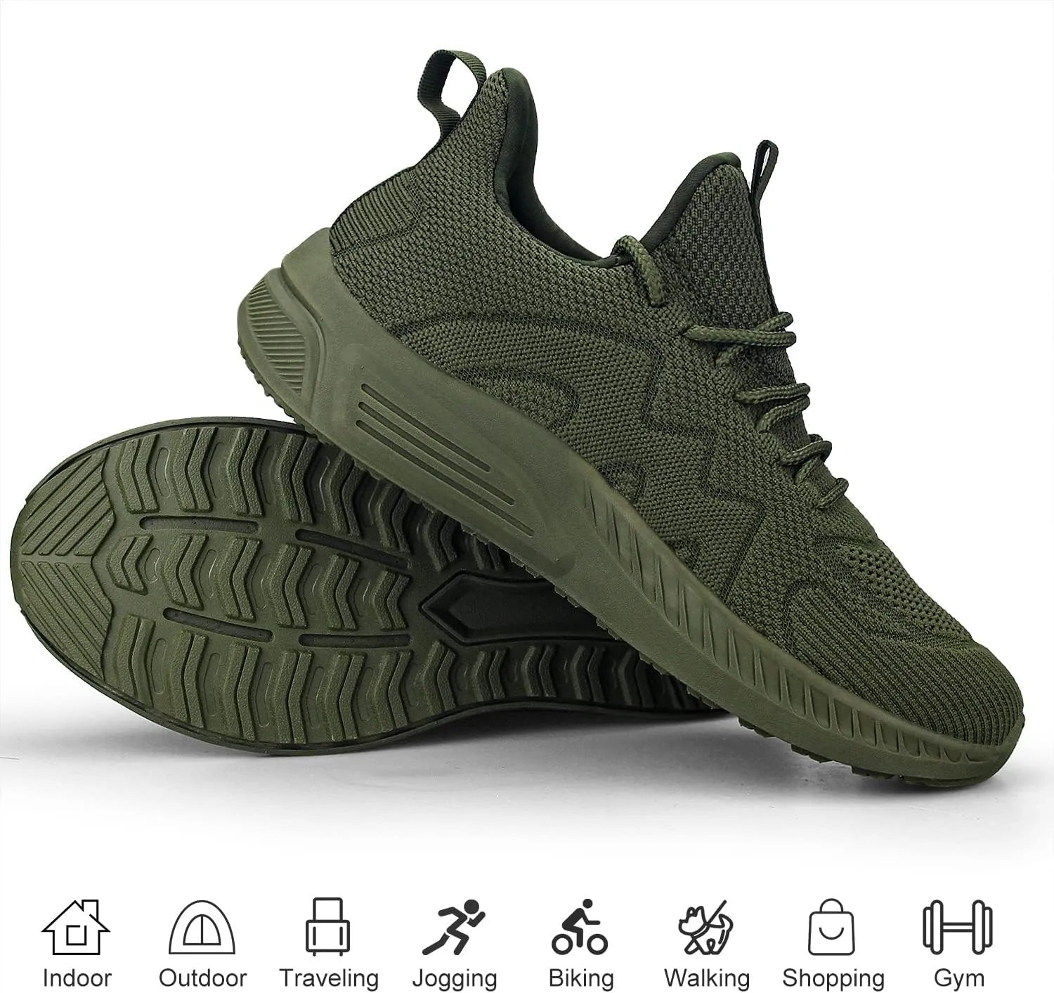 Feethit Mens Non Slip Walking Sneakers Lightweight Breathable Slip on Running Shoes Athletic Gym Tennis Shoes for Men