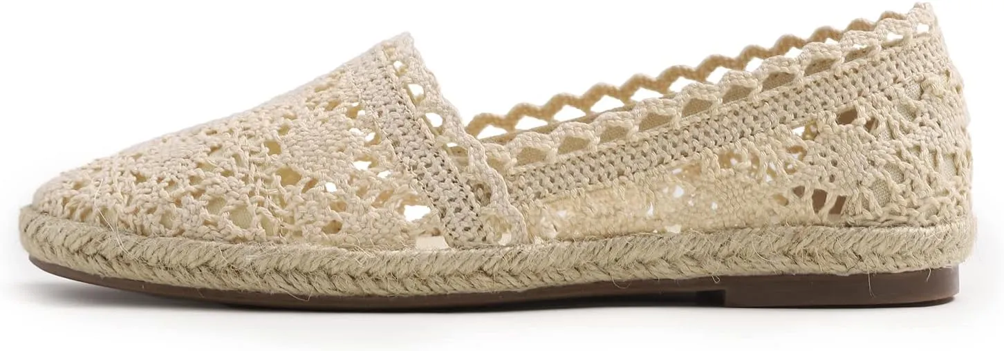 FEVERSOLE Close Toe Espadrilles Women's Comfort Breathable Slip On Flats Shoes