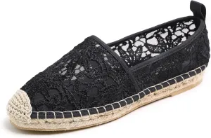 FEVERSOLE Close Toe Espadrilles Women's Comfort Breathable Slip On Flats Shoes