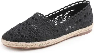 FEVERSOLE Close Toe Espadrilles Women's Comfort Breathable Slip On Flats Shoes