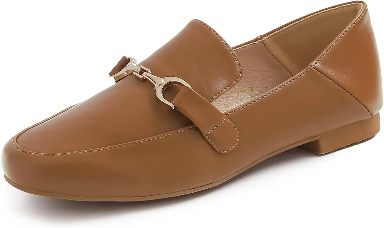 FEVERSOLE Women's Fashion Daily Comfort Soft Penny Loafer Office Work Flats