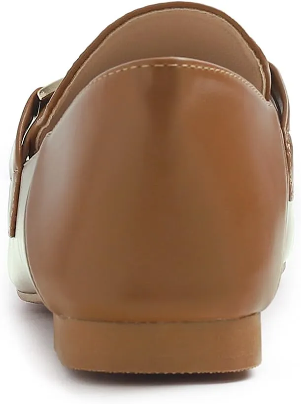 FEVERSOLE Women's Fashion Daily Comfort Soft Penny Loafer Office Work Flats