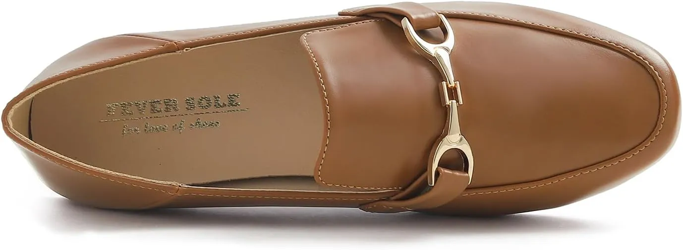 FEVERSOLE Women's Fashion Daily Comfort Soft Penny Loafer Office Work Flats