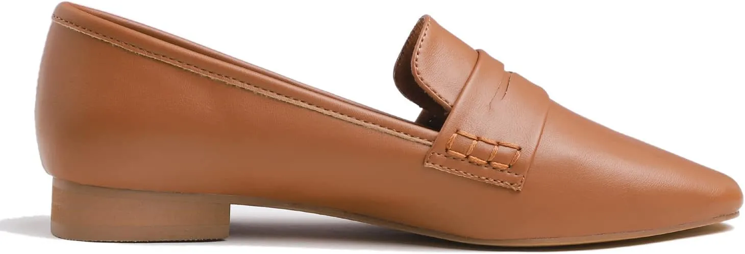 FEVERSOLE Women's Fashion Dress Comfort Low Heel Office Penny Loafer Flats