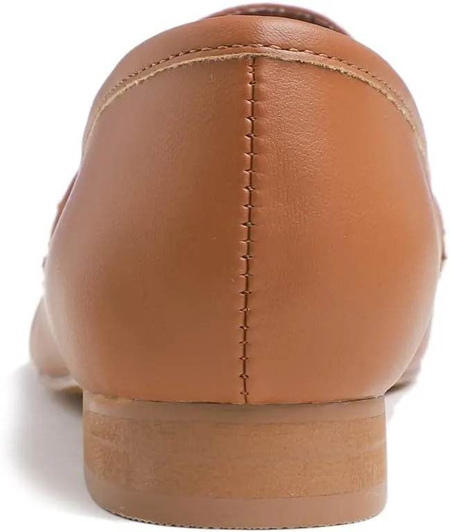 FEVERSOLE Women's Fashion Dress Comfort Low Heel Office Penny Loafer Flats