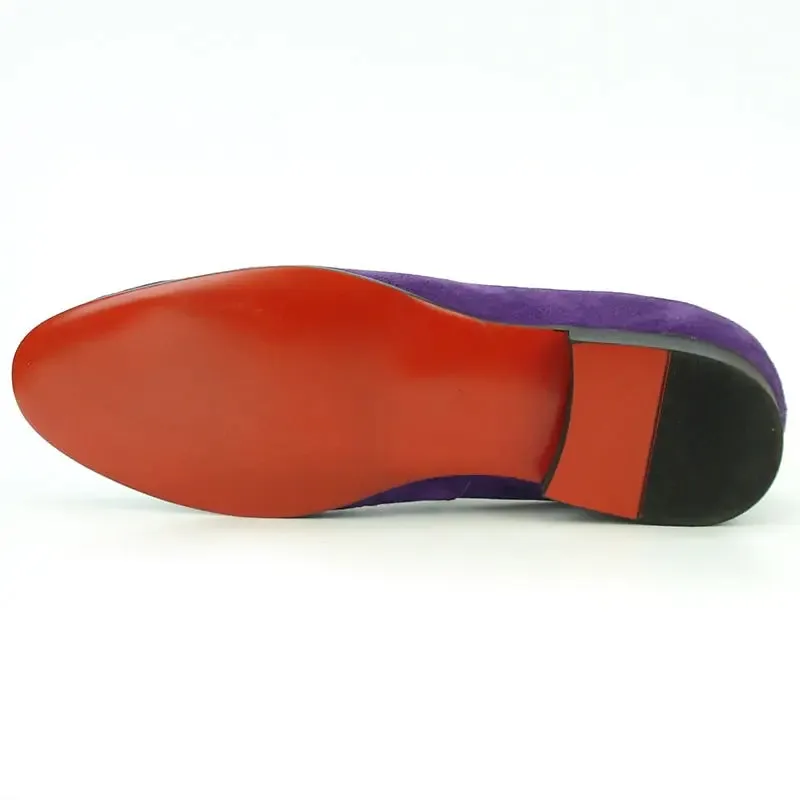 Fiesso FI-7216 Purple Suede Loafers