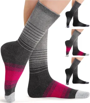 FITRELL 4 Pack Women's Merino Wool Hiking Socks Wicking Cushioned Warm Thermal Walking Boot Crew Socks Woollen Socks