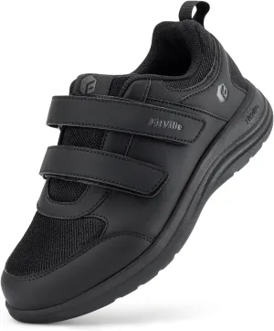 FitVille Diabetic Shoes for Women Wide Width Lightweight Adjustable Strap Comfortable Mesh Wide Width Walking Shoes for Women
