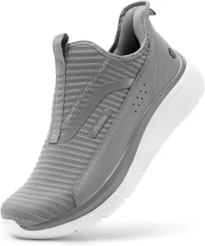 FitVille Men's Extra Wide Slip on Walking Shoes with Arch Support Men Slip on Sneakers for Foot Pain Relief-Stepease V2