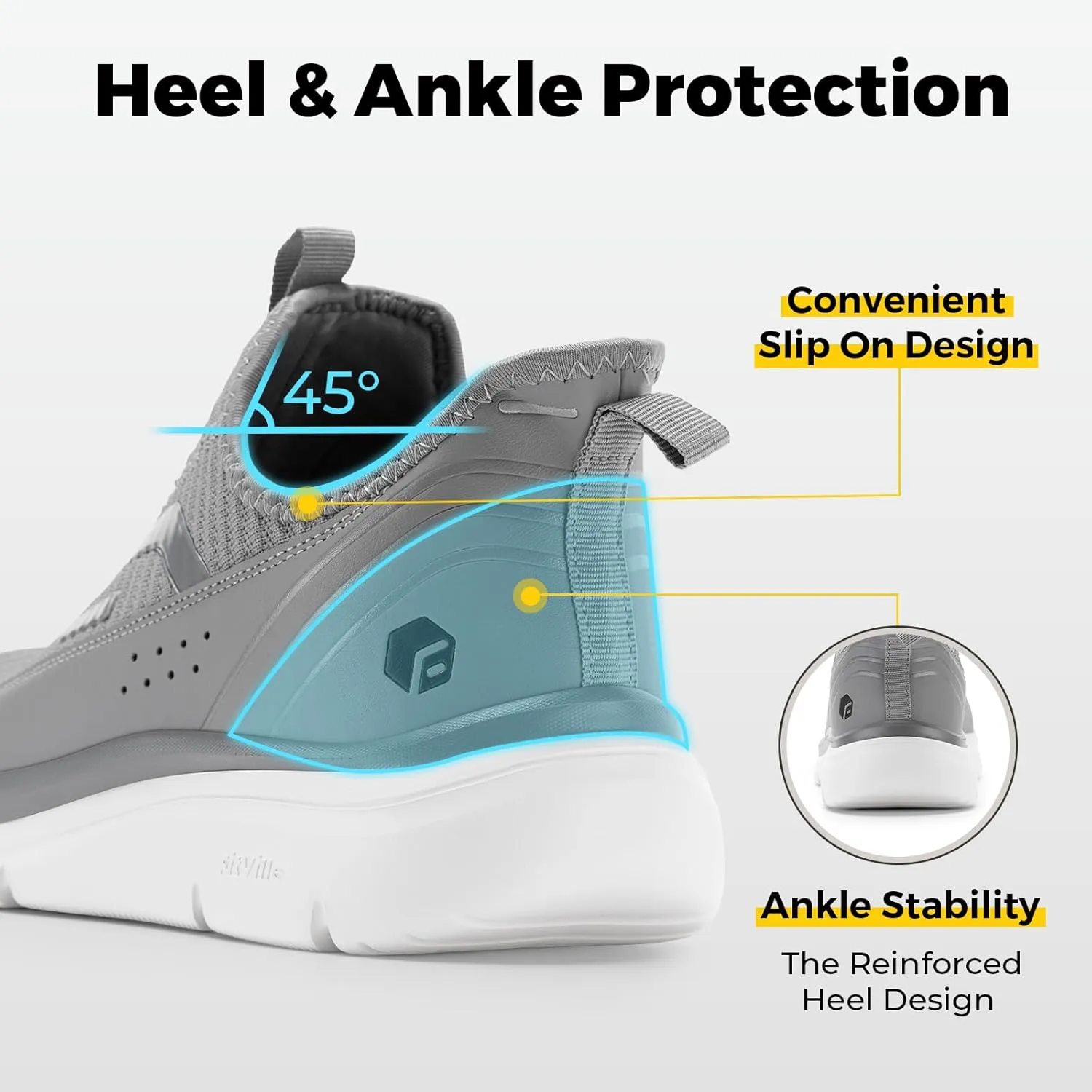 FitVille Men's Extra Wide Slip on Walking Shoes with Arch Support Men Slip on Sneakers for Foot Pain Relief-Stepease V2
