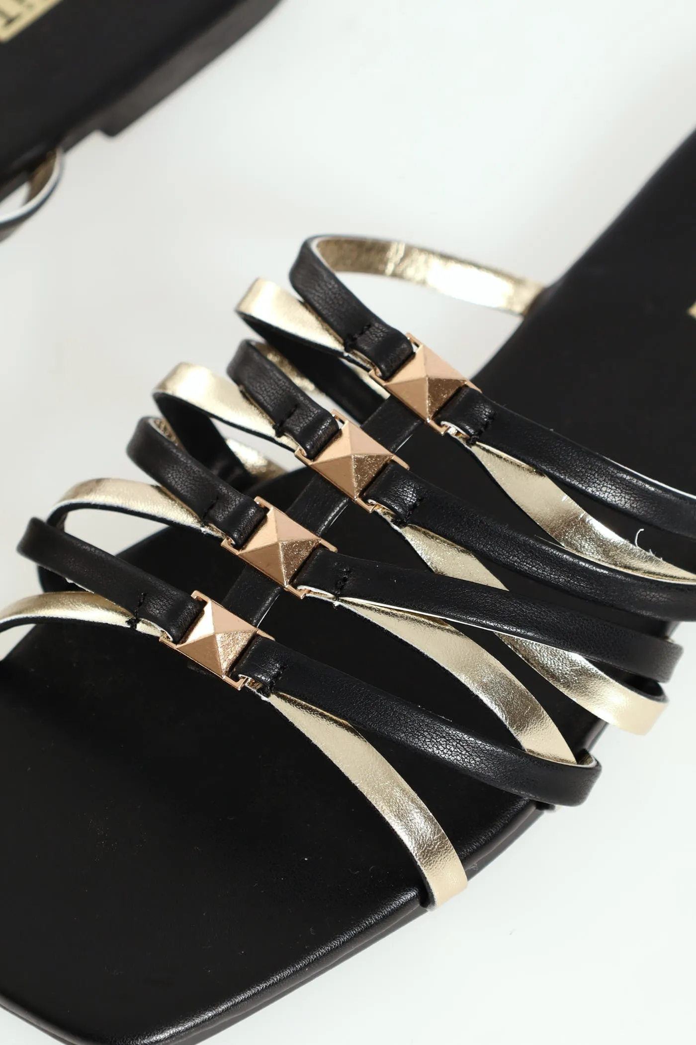 Flat Multistrap Interlinked Push In Mule Sandal