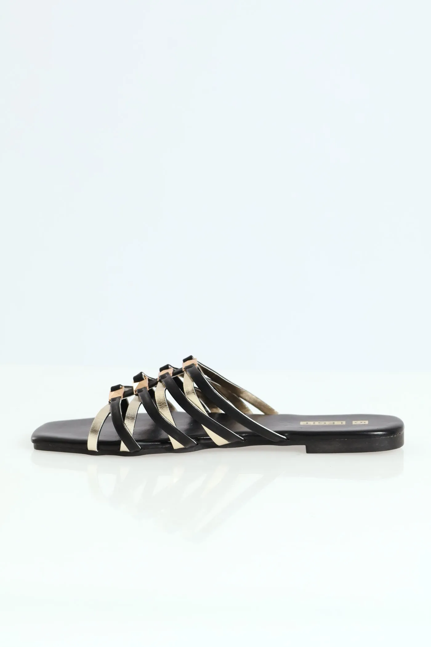 Flat Multistrap Interlinked Push In Mule Sandal