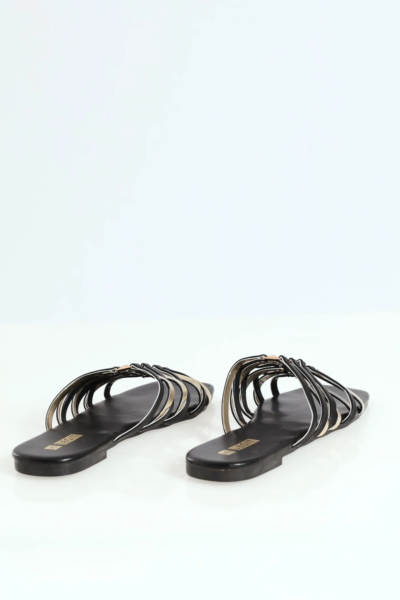 Flat Multistrap Interlinked Push In Mule Sandal