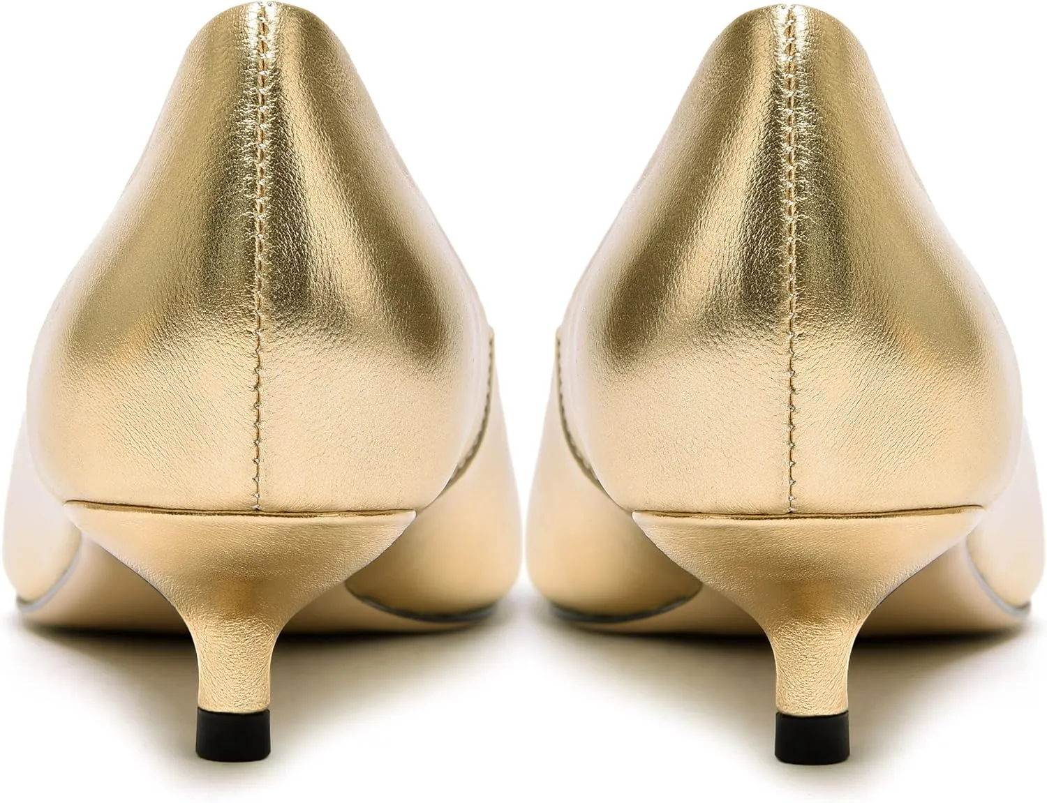FOGEENA Womens Dating Matte Leather Comfortable Slip On Pointed Toe Casual Kitten Low Heel Pumps Dressy Shoes 1.5 Inch