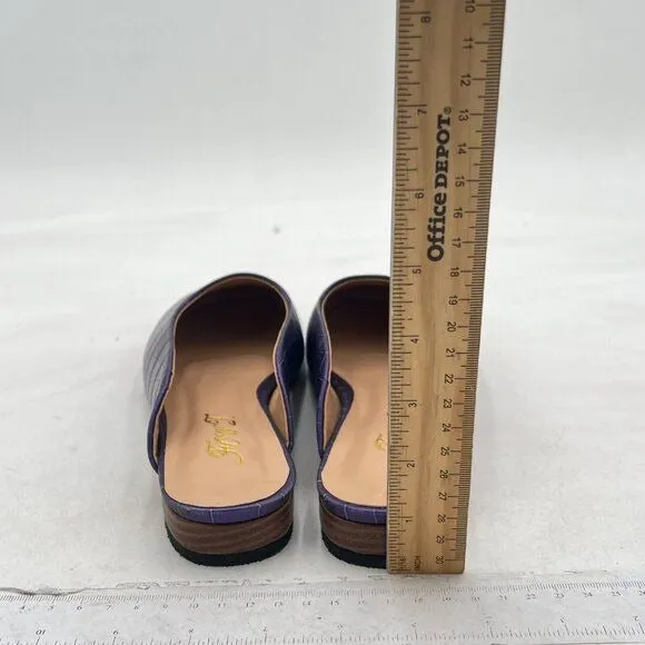 FOWT Purple Square Toe LoaferLoafer Low Heel Mules Backless Driving Office Shoe