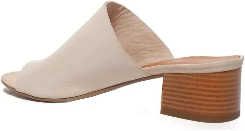 FOWT Women Round Toe Flip Flops Chunky Block Low Heel Slipper Mules Summer Beach Travel Sandal Shoes Size 4-16 US