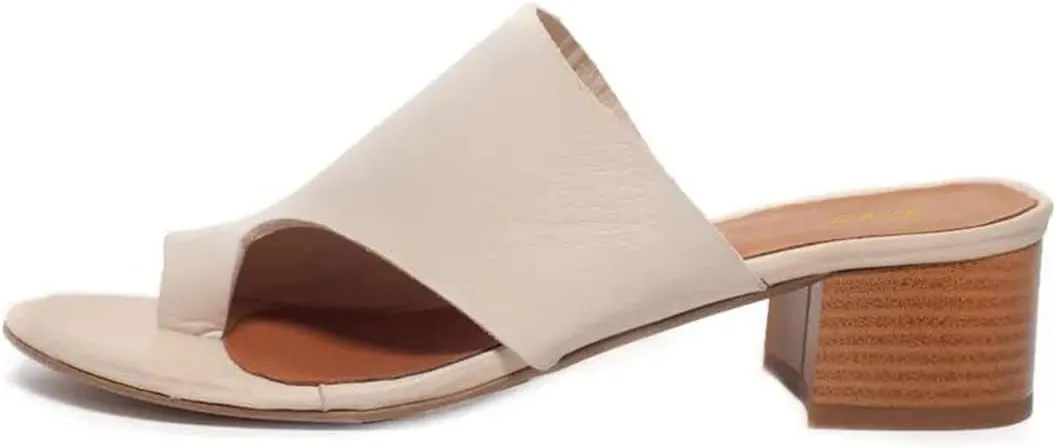 FOWT Women Round Toe Flip Flops Chunky Block Low Heel Slipper Mules Summer Beach Travel Sandal Shoes Size 4-16 US